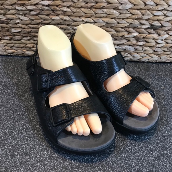 SAS Tripod Comfort Black Relaxed Walking Leather Sandal/ Shoe - Picture 6 of 15